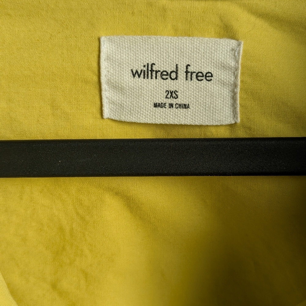 Wilfred Free 2xs oversize relaxed cotton button shirt up yellow green - Picture 4 of 9